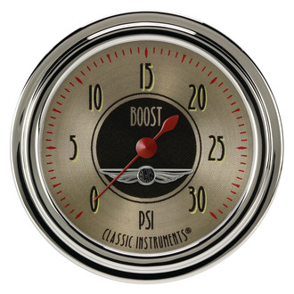 Classic Instruments® - All American Nickel Series 2-5/8" Boost Gauge, 30 psi