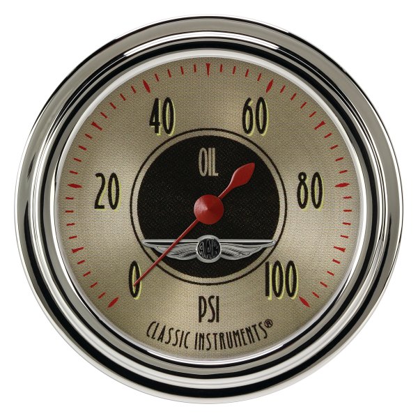 Classic Instruments® - All American Nickel Series 2-5/8" Oil Pressure Gauge, 100 psi