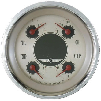 Classic Instruments® - All American Nickel Series 3-3/8" Quad Gauge, 240-33, 8-18 V