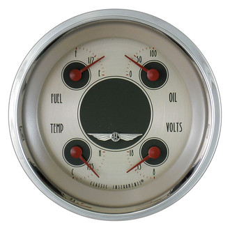 Classic Instruments® - All American Nickel Series 3-3/8" Quad Gauge, 0-90, 8-18 V