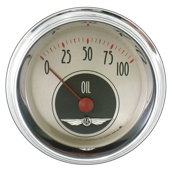 Classic Instruments® - All American Nickel Series 2-1/8" Oil Pressure Gauge, 100 psi