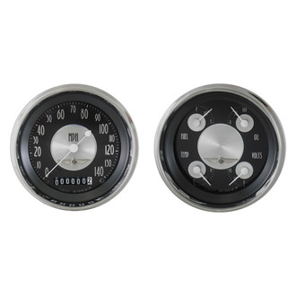 Classic Instruments® - All American Tradition Series 3-3/8" Speedometer and Quad Gauge Set, 140 MPH