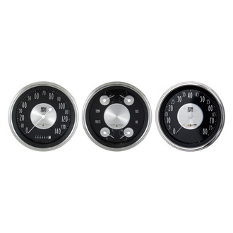 Classic Instruments® - All American Tradition Series 4-5/8" Speedometer and Quad Gauge Set, 140 MPH