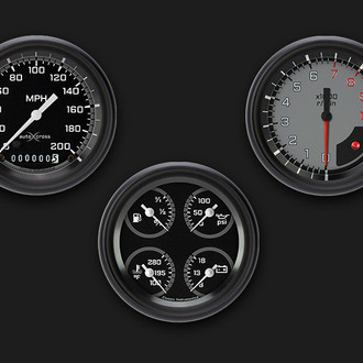 Classic Instruments® - AutoCross Series 3-3/8" Custom 3-Gauge Set
