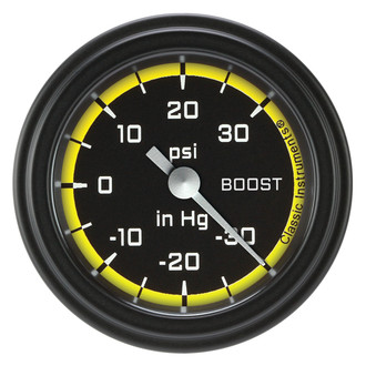 Classic Instruments® - AutoCross Series 2-1/8" Boost/Vacuum Gauge, -30 in Hg +30 PSI