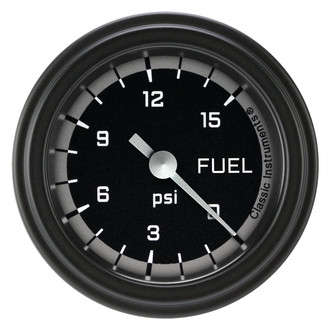 Classic Instruments® - AutoCross Series 2-1/8" Fuel Pressure Gauge, 15 psi