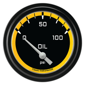Classic Instruments® - AutoCross Series 2-5/8" Oil Pressure Gauge, 100 psi