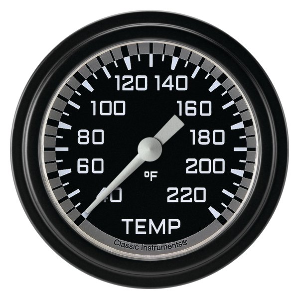 Classic Instruments® - AutoCross Gray Series 2-5/8" Stock Eliminator Temperature Gauge, 40-220 F