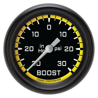 Classic Instruments® - AutoCross Series 2-5/8" Boost/Vacuum Gauge, -30 in Hg +30 PSI