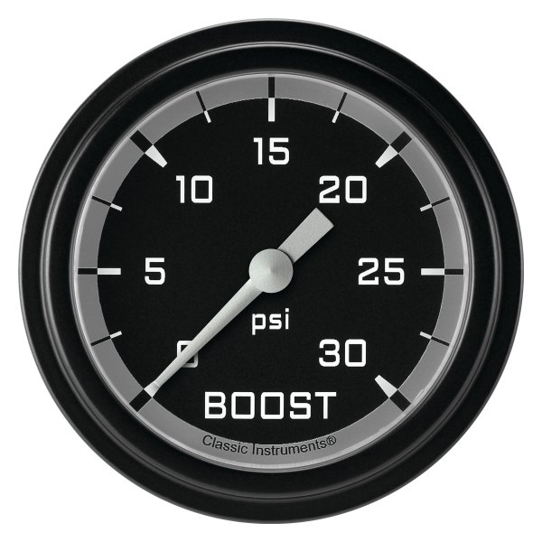 Classic Instruments® - AutoCross Gray Series 2-5/8" Boost Gauge, 30 psi