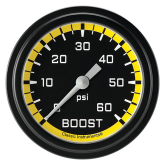 Classic Instruments® - AutoCross Series 2-5/8" Boost Gauge, 60 psi