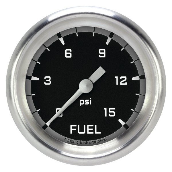 Classic Instruments® - AutoCross Gray Series 2-5/8" Fuel Pressure Gauge, 15 psi