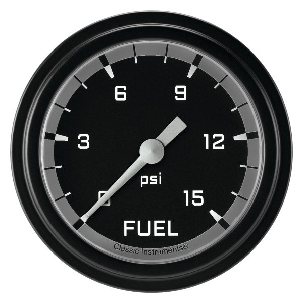 Classic Instruments® - AutoCross Gray Series 2-5/8" Fuel Pressure Gauge, 15 psi