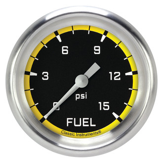 Classic Instruments® - AutoCross Series 2-5/8" Fuel Pressure Gauge, 15 psi