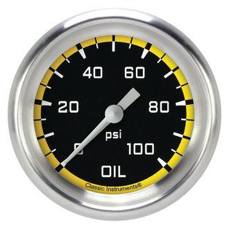 Classic Instruments® - AutoCross Series 2-5/8" Oil Pressure Gauge, 100 psi