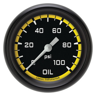 Classic Instruments® - AutoCross Series 2-5/8" Oil Pressure Gauge, 100 psi
