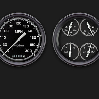 Classic Instruments® - AutoCross Series 4-5/8" Speedometer and Quad Gauge Set, 200 MPH