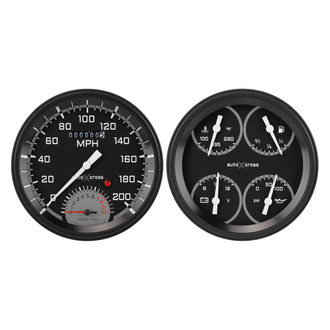 Classic Instruments® - AutoCross Series 4-5/8" Speedtachular and Quad Gauge Set, 200 MPH, 10,000 RPM