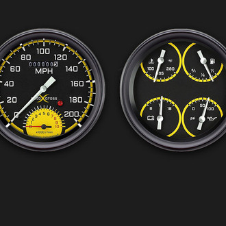 Classic Instruments® - AutoCross Series 4-5/8" Speedtachular and Quad Gauge Set, 200 MPH, 10,000 RPM
