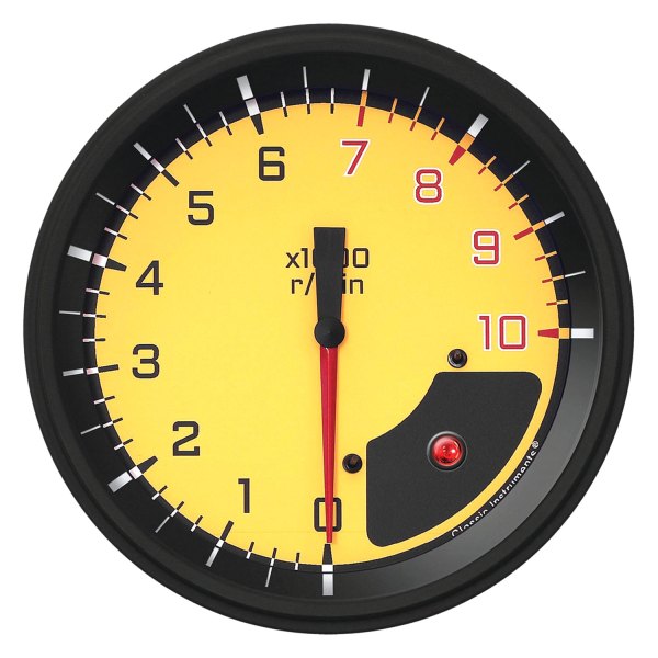 Classic Instruments® - AutoCross Yellow Series 4-5/8" Tachometer, 10,000 RPM