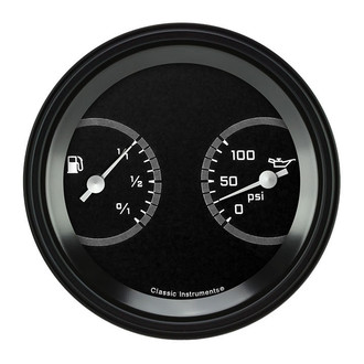 Classic Instruments® - AutoCross Series 3-3/8" Fuel & Oil Dual Gauge, 240-33