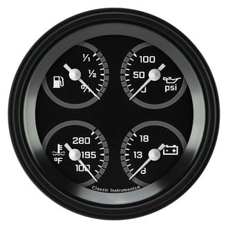 Classic Instruments® - AutoCross Series Quad Gauge, 8-18 V