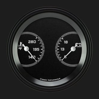 Classic Instruments® - AutoCross Series 3-3/8" Dual Temperature & Volt Gauge
