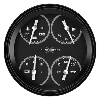 Classic Instruments® - AutoCross Series 4-5/8" Quad Gauge, 240-33, 8-18 V