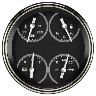 Classic Instruments® - AutoCross Series 4-5/8" Quad Gauge, 240-33, 8-18 V