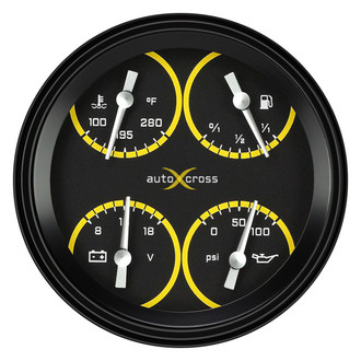 Classic Instruments® - AutoCross Series 4-5/8" Quad Gauge, 240-33, 8-18 V