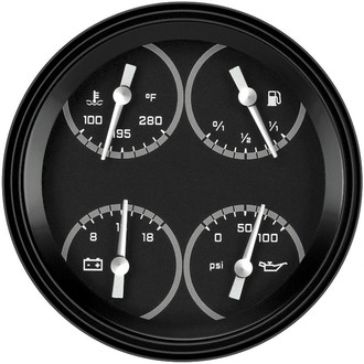Classic Instruments® - AutoCross Series 4-5/8" Quad Gauge, 0-90, 8-18 V