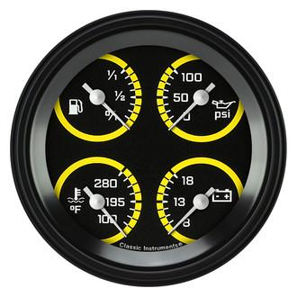 Classic Instruments® - AutoCross Series 3-3/8" Quad Gauge, 0-90, 8-18 V