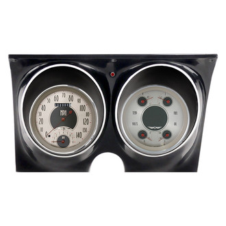Classic Instruments® - All American Nickel Series 4-5/8" Direct Fit 2-Gauge Set, 140 MPH, 8,000 RPM