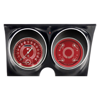 Classic Instruments® - V8 Steelie Series 4-5/8" Speedtachular and Quad Direct Fit Gauge Set, 140 MPH, 8,000 RPM, 0-90