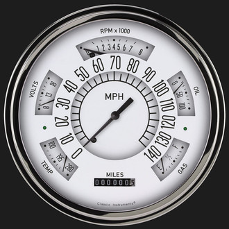 Classic Instruments® - Classic White Series Custom Gauge Set