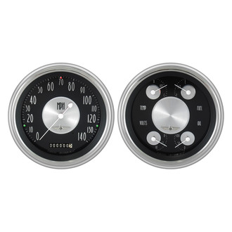 Classic Instruments® - All American Tradition Series 4-5/8" Speedometer and Quad Direct Fit Gauge Set, 140 MPH