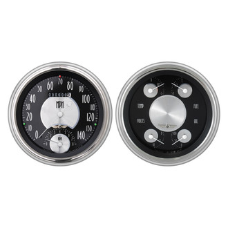 Classic Instruments® - All American Tradition Series 4-5/8" Speedtachular and Quad Direct Fit Gauge Set, 140 MPH, 8,000 RPM