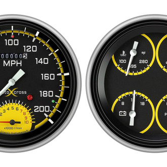 Classic Instruments® - AutoCross Yellow Series Custom Gauge Set