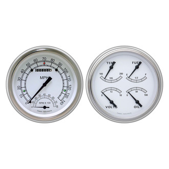 Classic Instruments® - Classic Series 4-5/8" Speedtachular and Quad Direct Fit Gauge Set, 140 MPH, 8,000 RPM
