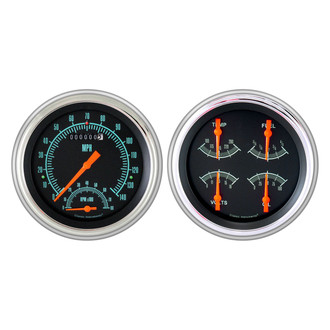 Classic Instruments® - G-Stock Series 4-5/8" Speedtachular and Quad Direct Fit Gauge Set, 140 MPH, 8,000 RPM