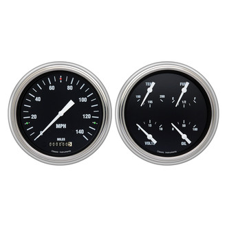 Classic Instruments® - Hot Rod Series 4-5/8" Speedometer and Quad Direct Fit Gauge Set, 140 MPH