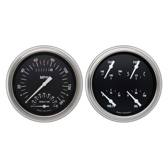Classic Instruments® - Hot Rod Series 4-5/8" Speedtachular and Quad Direct Fit Gauge Set, 140 MPH, 8,000 RPM