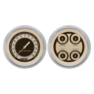 Classic Instruments® - Nostalgia VT Series 4-5/8" Speedometer and Quad Direct Fit Gauge Set, 140 MPH
