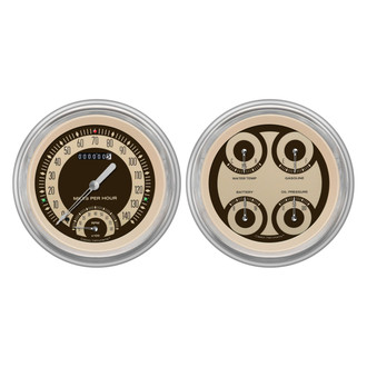 Classic Instruments® - Nostalgia VT Series 4-5/8" Speedtachular and Quad Direct Fit Gauge Set, 140 MPH, 8,000 RPM