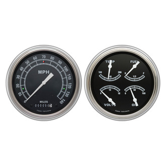 Classic Instruments® - Traditional Series 4-5/8" Speedometer and Quad Direct Fit Gauge Set, 140 MPH