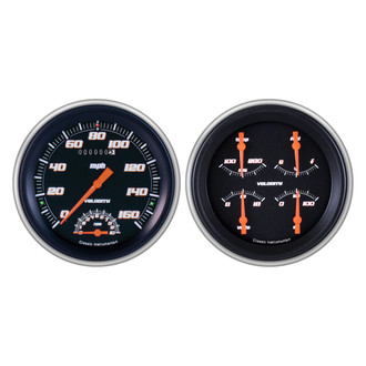 Classic Instruments® - Velocity Series 4-5/8" Speedtachular and Quad Direct Fit Gauge Set, 160 MPH, 10,000 RPM