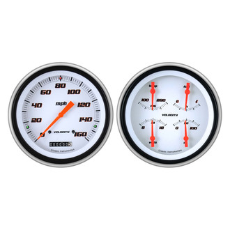 Classic Instruments® - Velocity Series 4-5/8" Speedometer and Quad Direct Fit Gauge Set, 160 MPH, 10,000 RPM