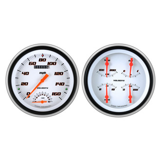 Classic Instruments® - Velocity Series 4-5/8" Speedtachular and Quad Direct Fit Gauge Set, 160 MPH, 10,000 RPM