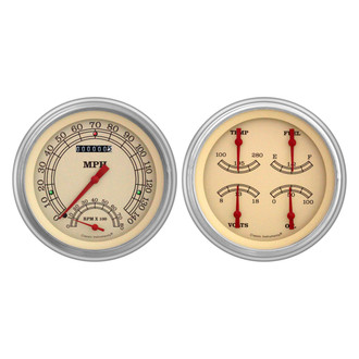 Classic Instruments® - Vintage Series 4-5/8" Speedtachular and Quad Direct Fit Gauge Set, 140 MPH, 8,000 RPM