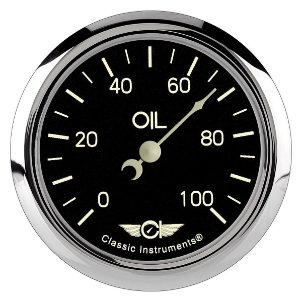 Classic Instruments® - Classic Series 2-5/8" Oil Pressure Gauge, 100 psi